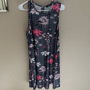 Lily Floral Sleeveless Dress - Gray and Pink